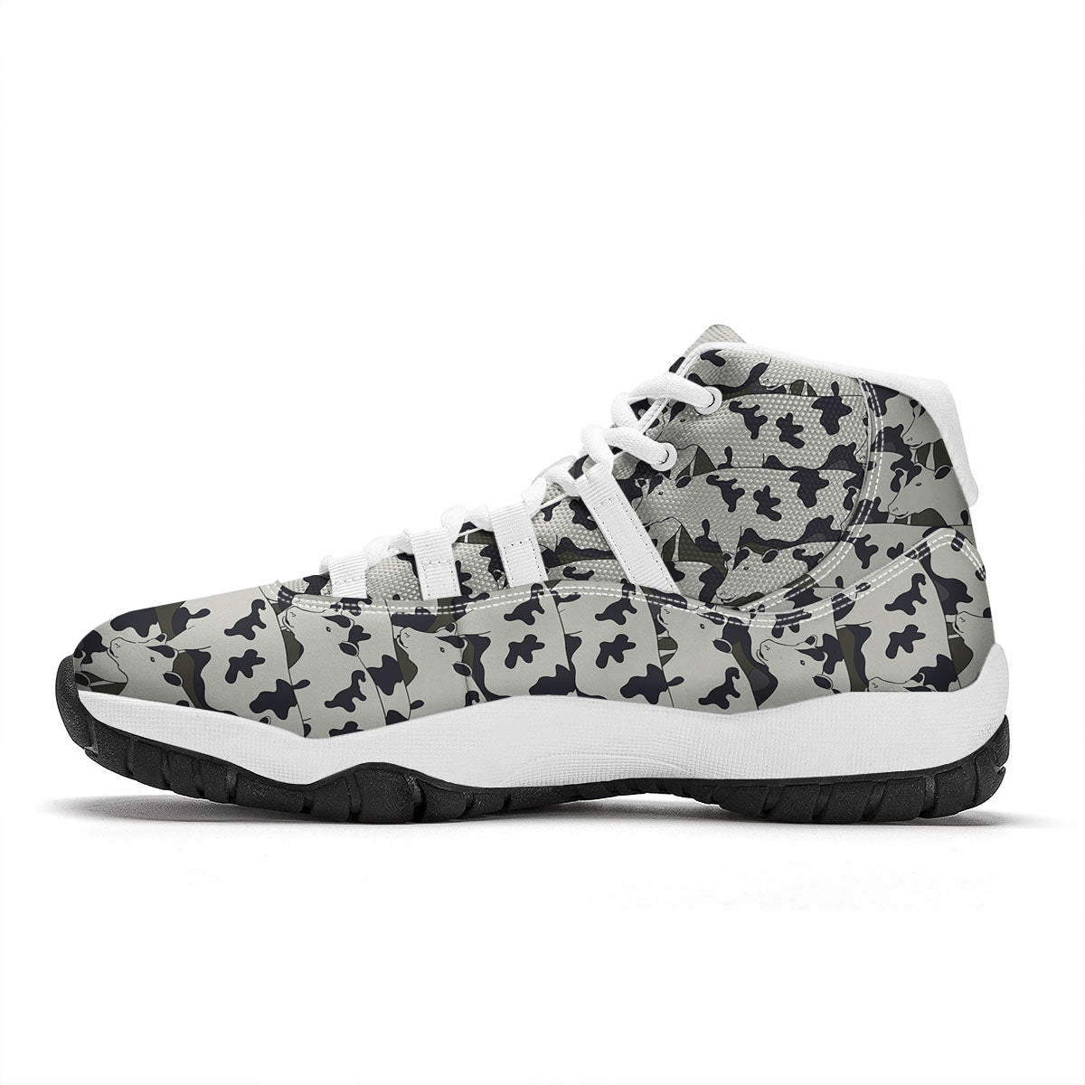 Cow White Bball Shoes-grizzshop