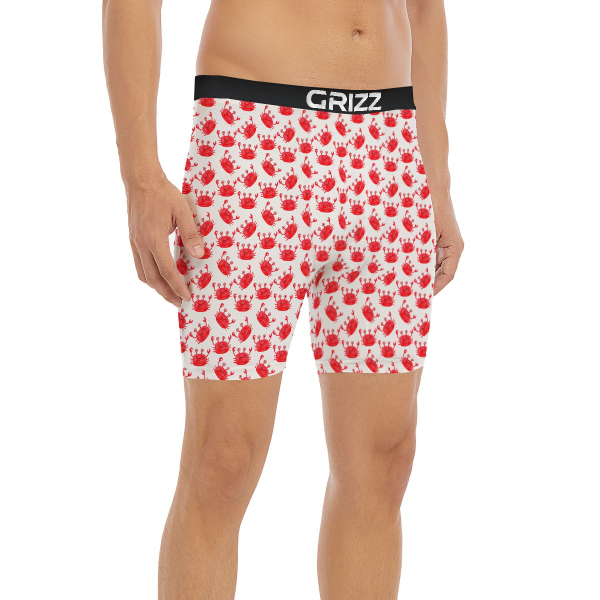 Crab Cute Print Pattern Boxer Briefs-grizzshop