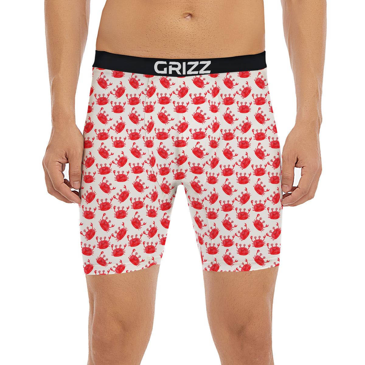 Crab Cute Print Pattern Boxer Briefs-grizzshop