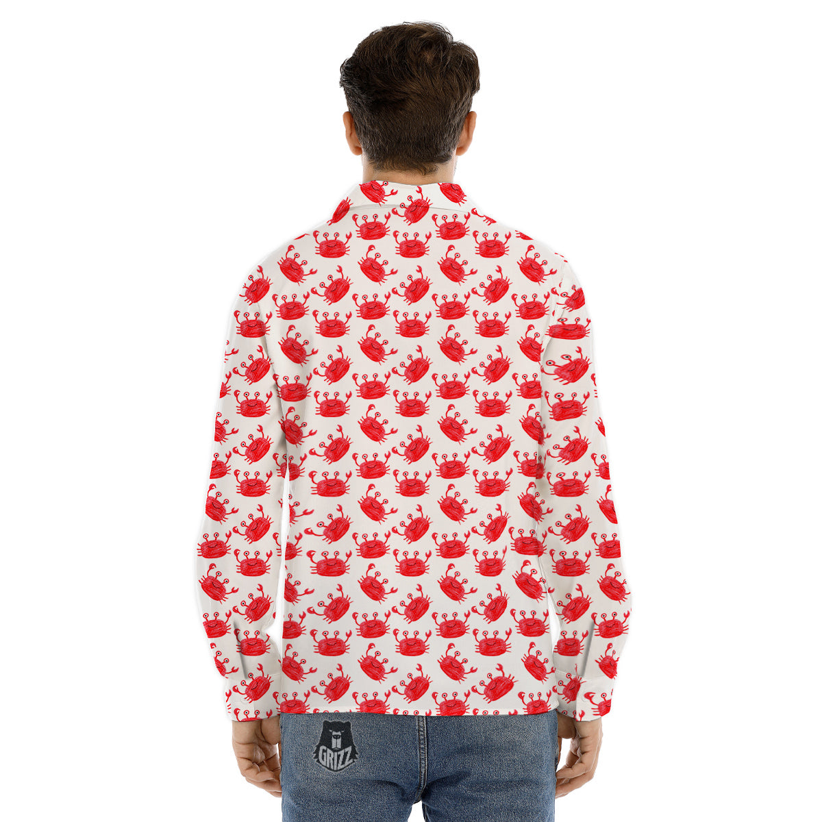 Crab Cute Print Pattern Men's Dress Shirts-grizzshop