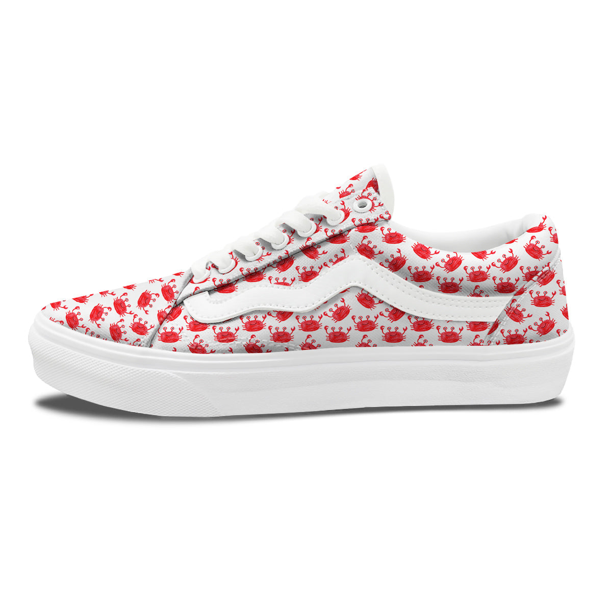 Crab Cute Print Pattern Skate Shoes-grizzshop