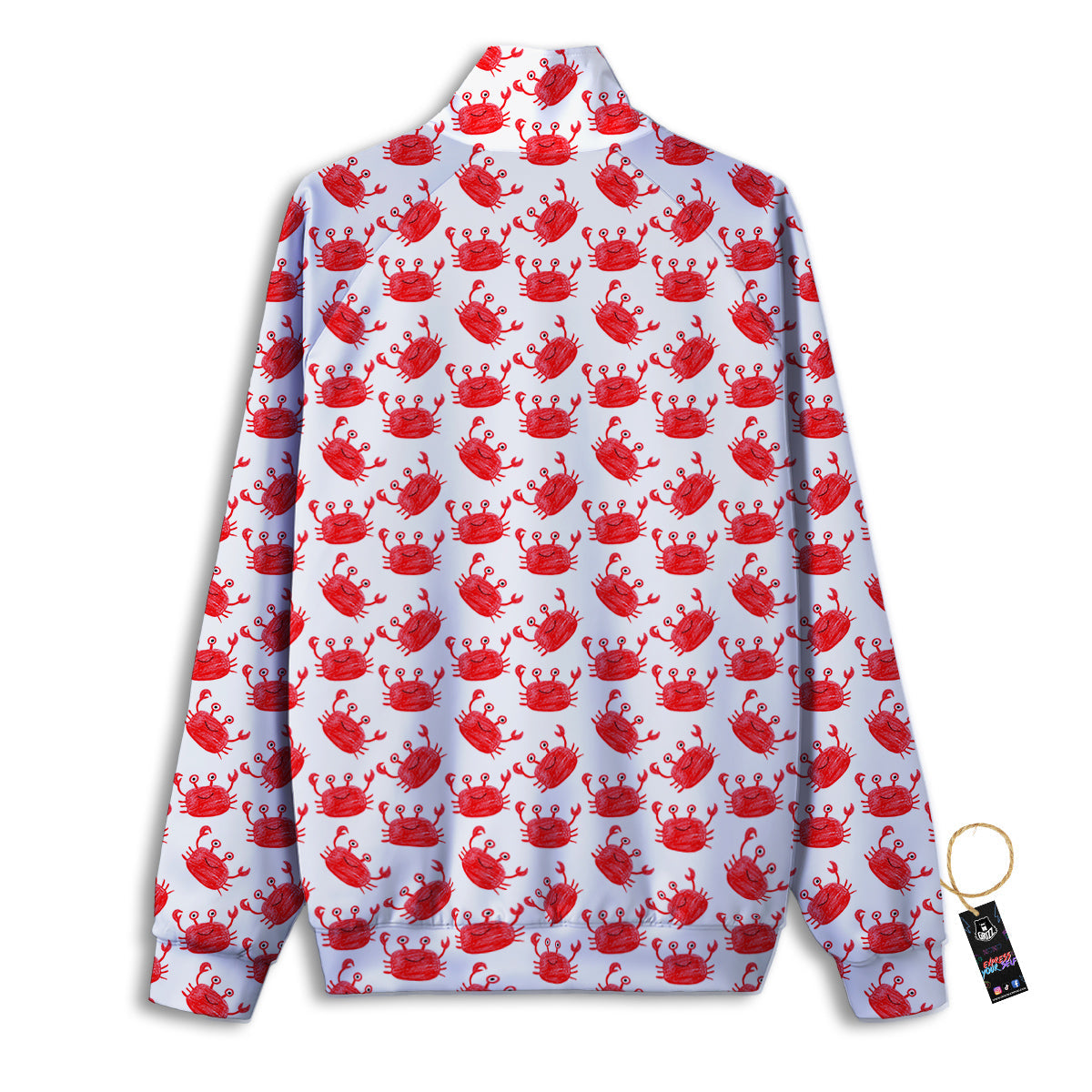 Crab Cute Print Pattern Track Jacket-grizzshop