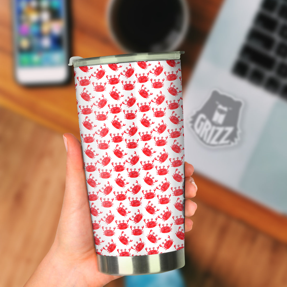 Crab Cute Print Pattern Tumbler-grizzshop