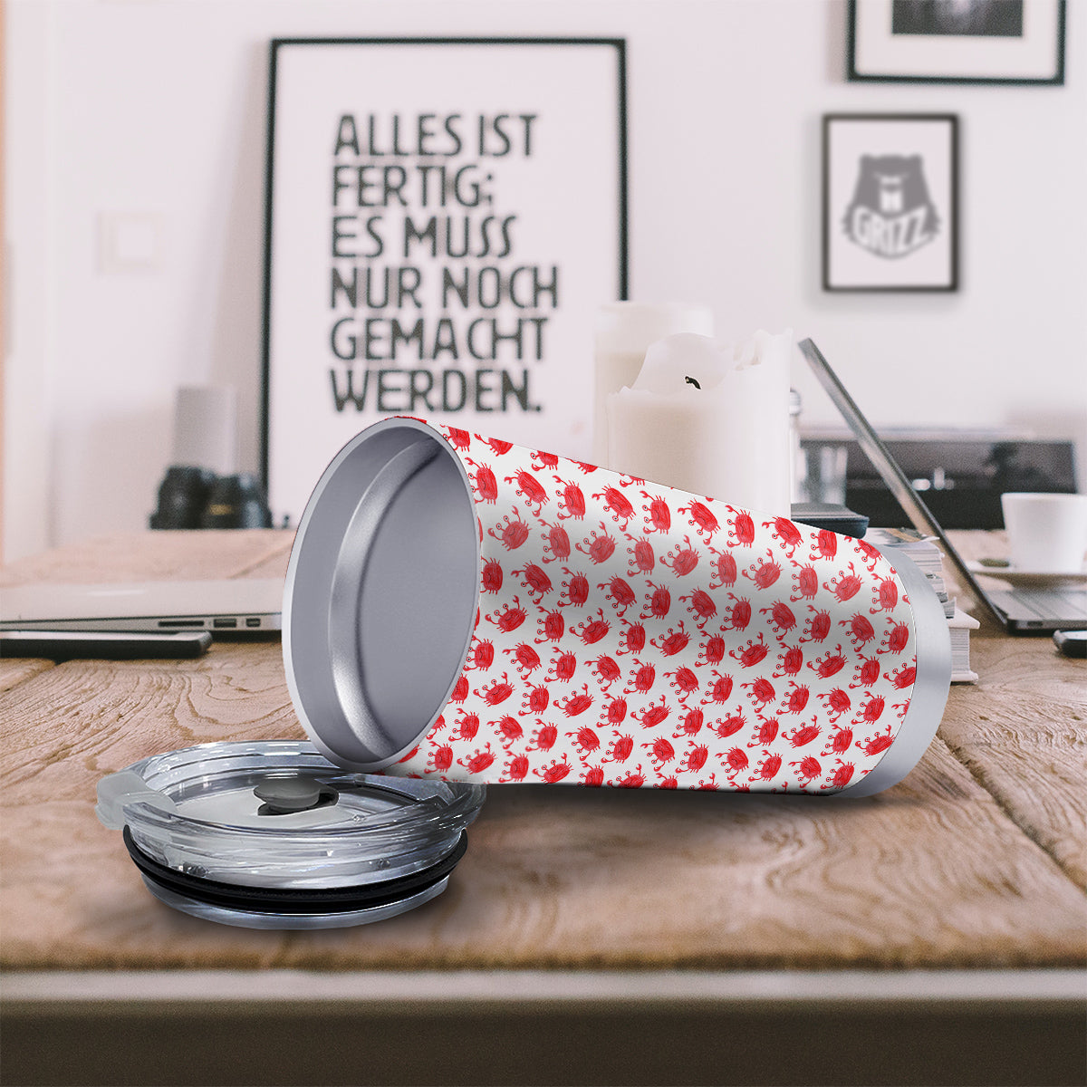 Crab Cute Print Pattern Tumbler-grizzshop