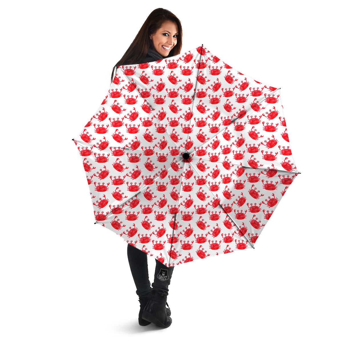Crab Cute Print Pattern Umbrella-grizzshop