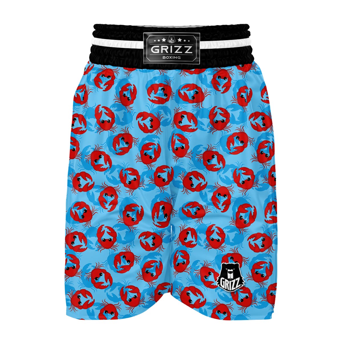 Crab Pattern Print Boxing Shorts-grizzshop