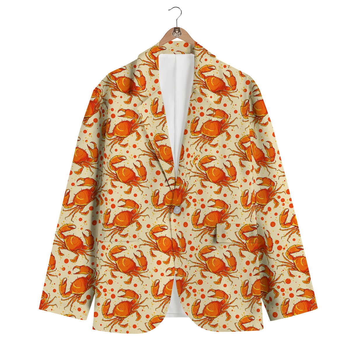 Crab Print Pattern Men's Blazer-grizzshop