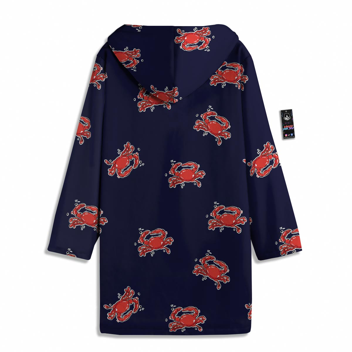 Crab Red Print Pattern Men's Windbreaker Jacket-grizzshop