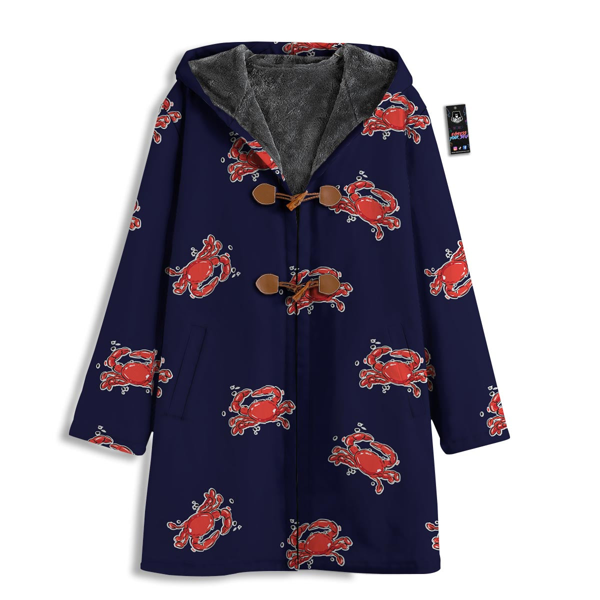 Crab Red Print Pattern Men's Windbreaker Jacket-grizzshop