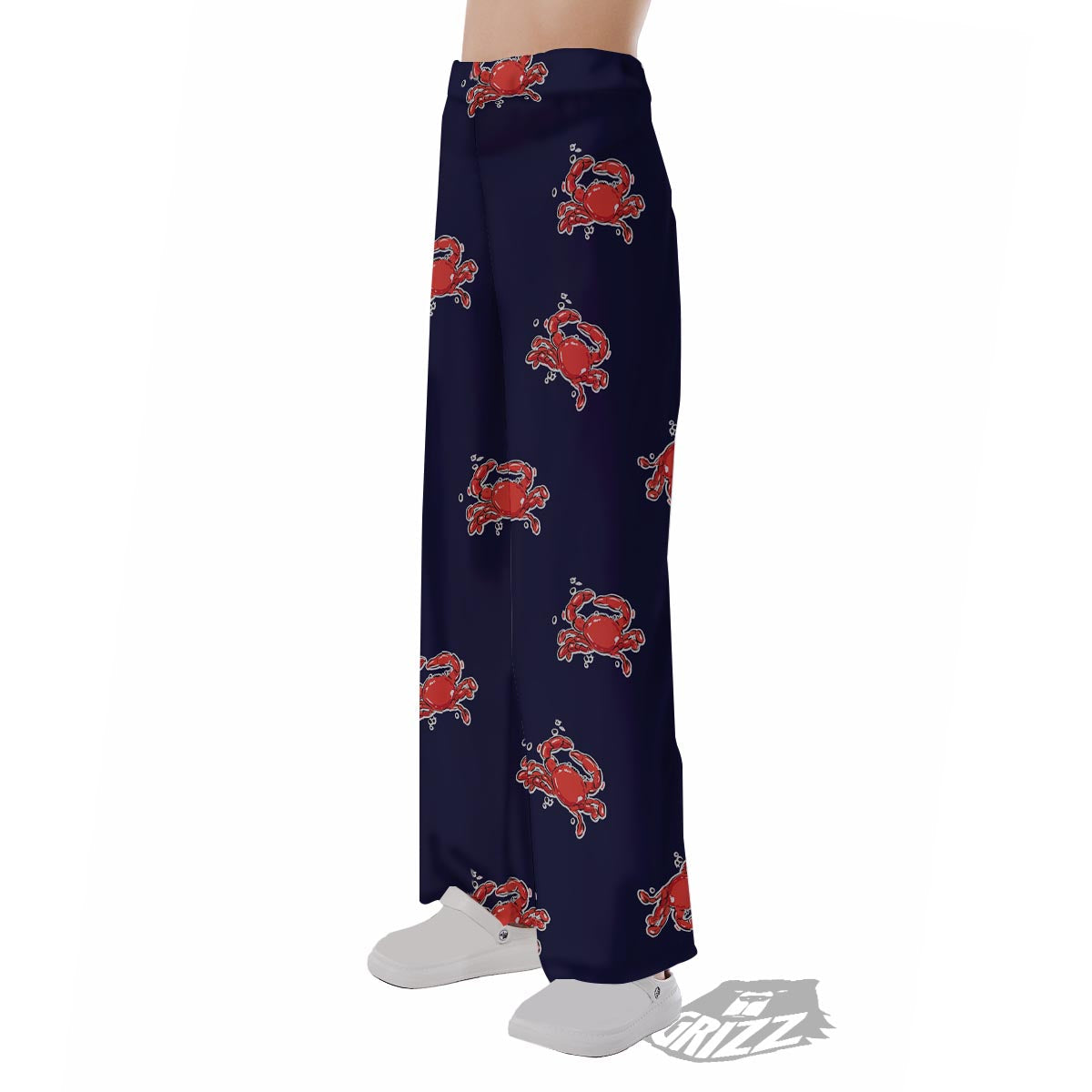 Crab Red Print Pattern Pajama Pants-grizzshop