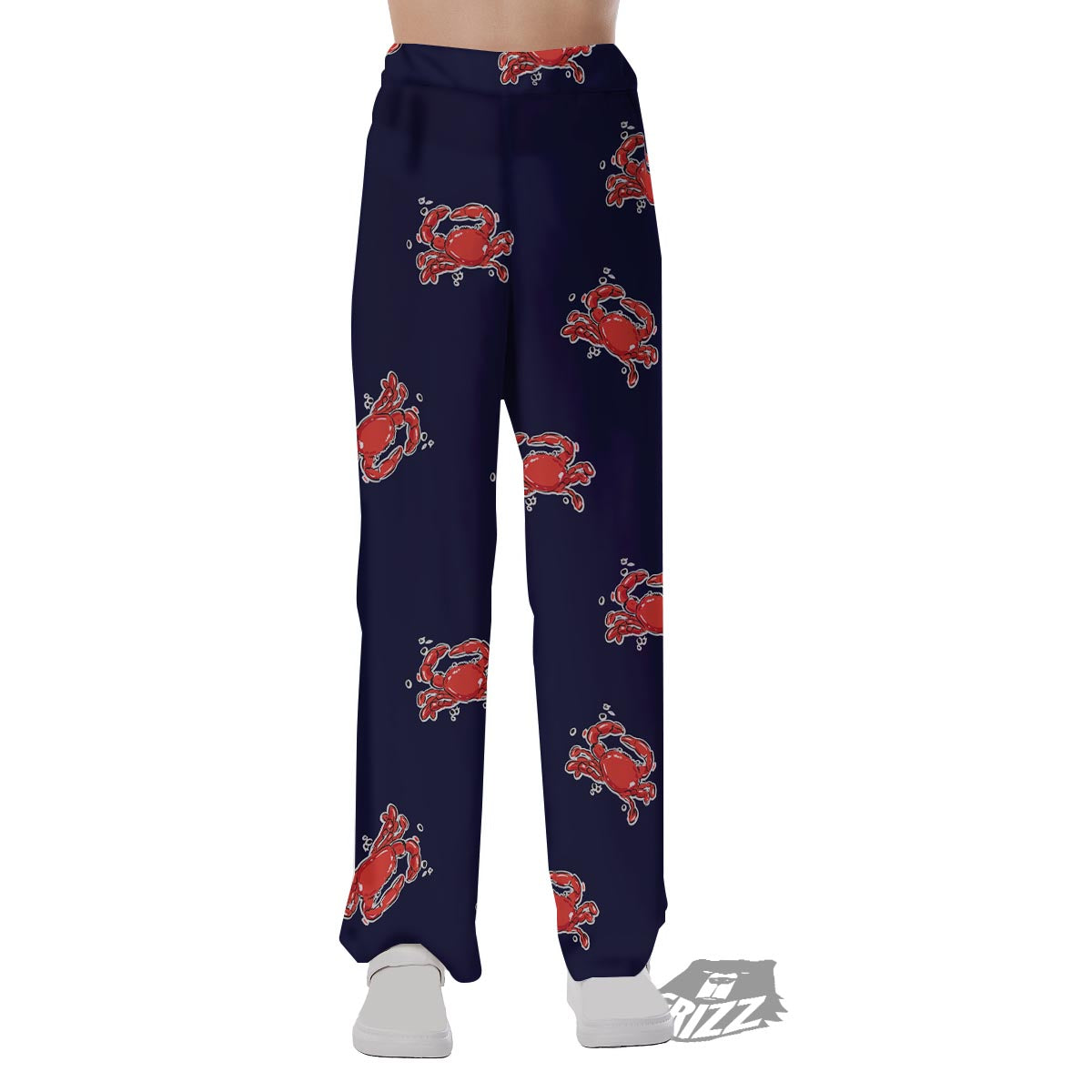 Crab Red Print Pattern Pajama Pants-grizzshop