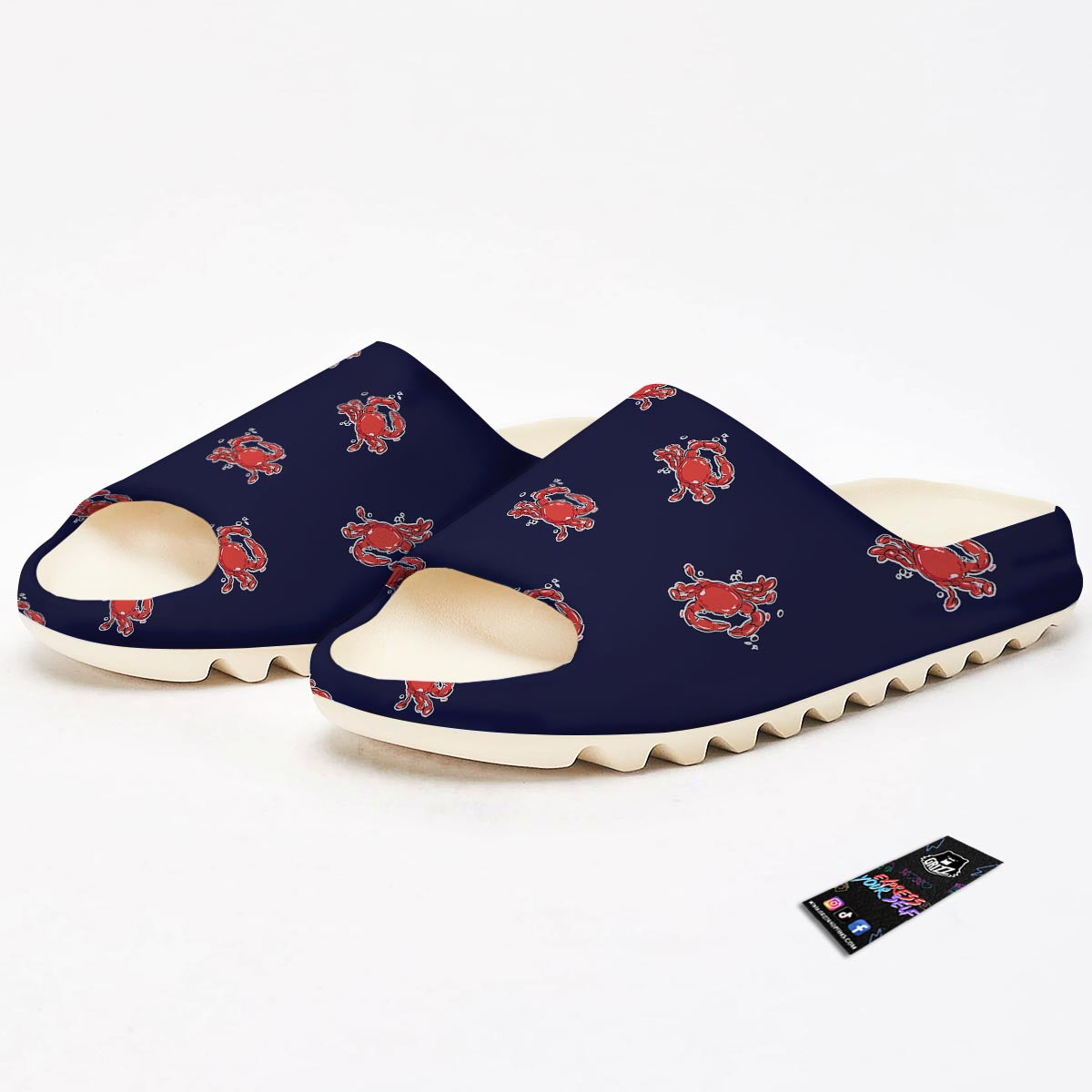 Crab Red Print Pattern Sandals-grizzshop