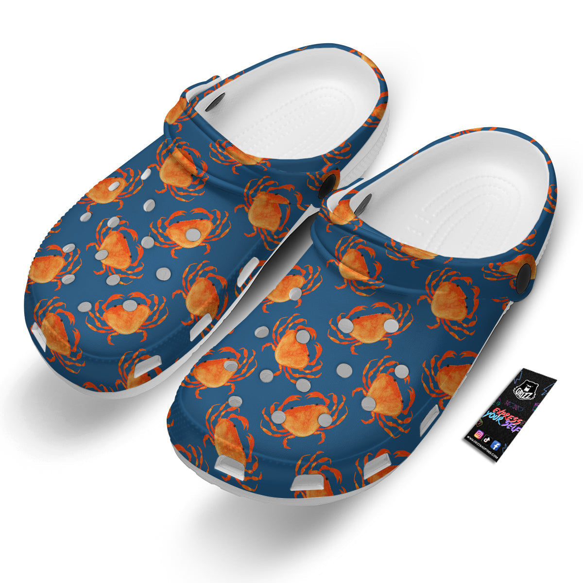 Crab Watercolor Print Pattern Clog-grizzshop