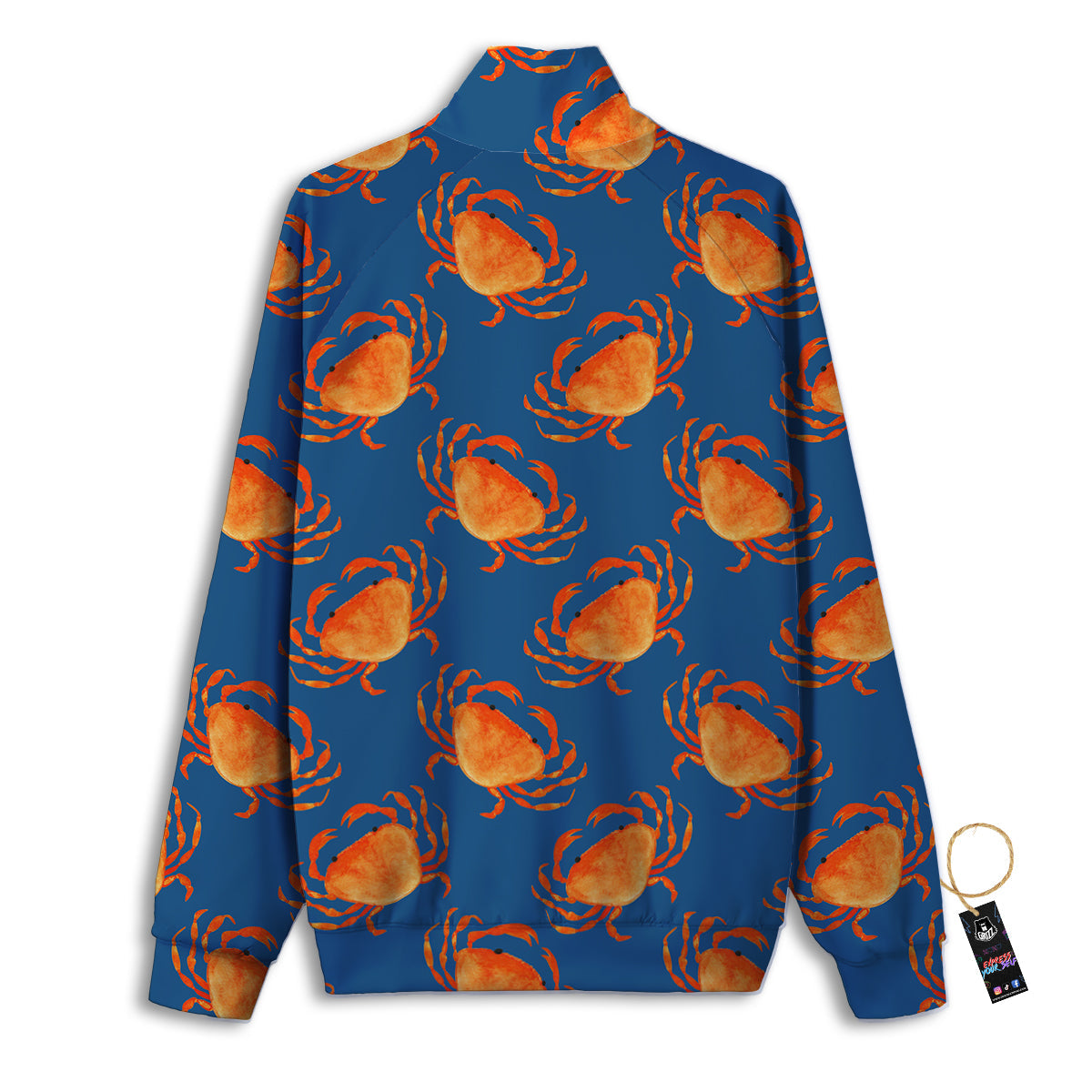 Crab Watercolor Print Pattern Track Jacket-grizzshop