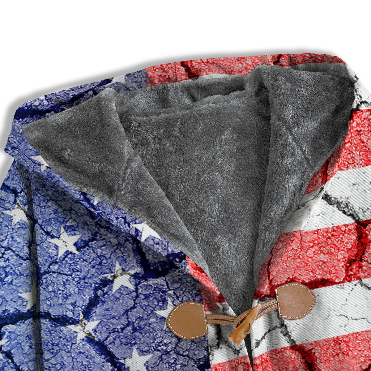 Cracked Flag American Print Men's Windbreaker Jacket-grizzshop