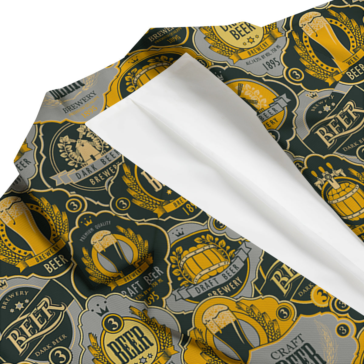 Craft Beer Pattern Print Men's Blazer-grizzshop