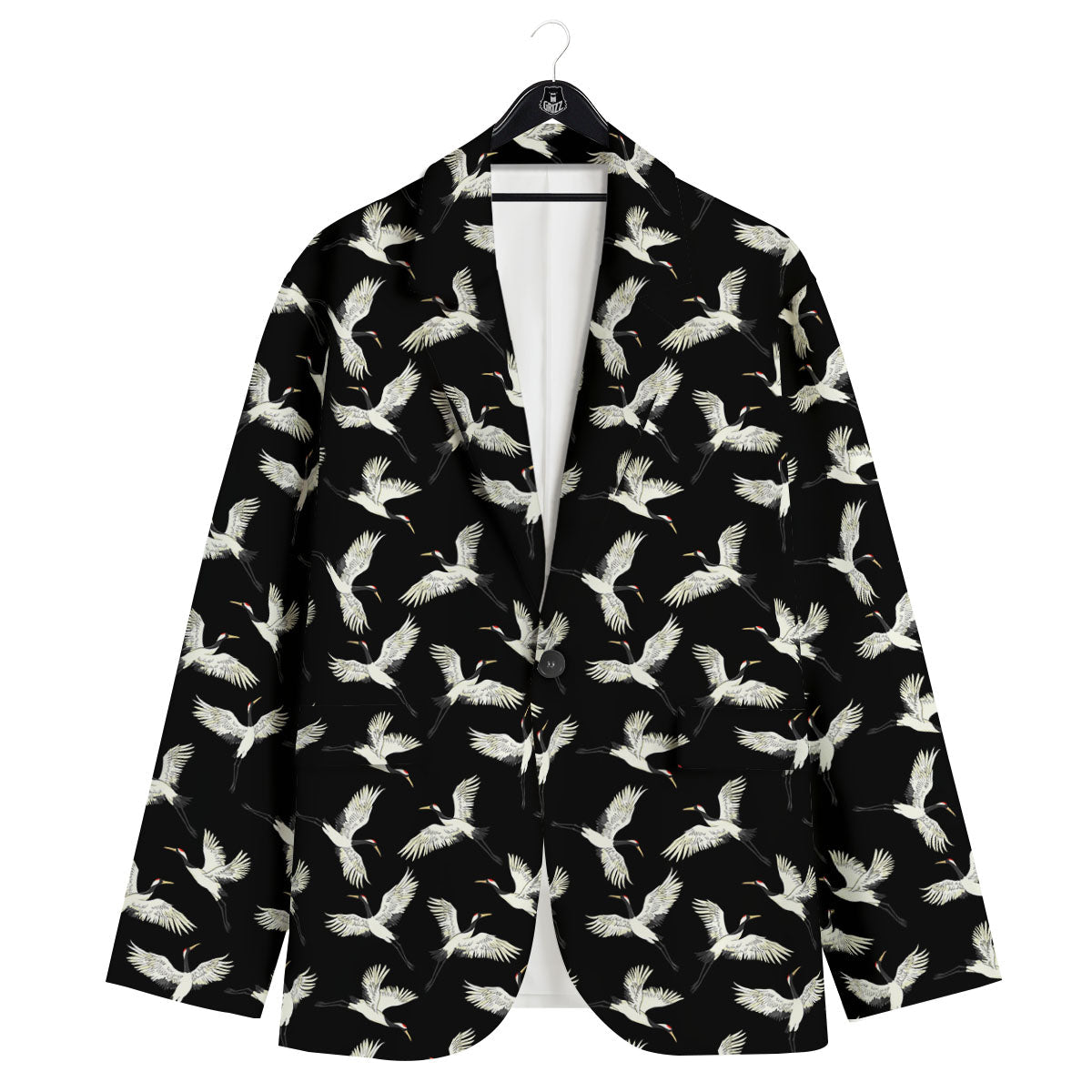 Crane Bird Flying Print Pattern Men's Sport Coat-grizzshop