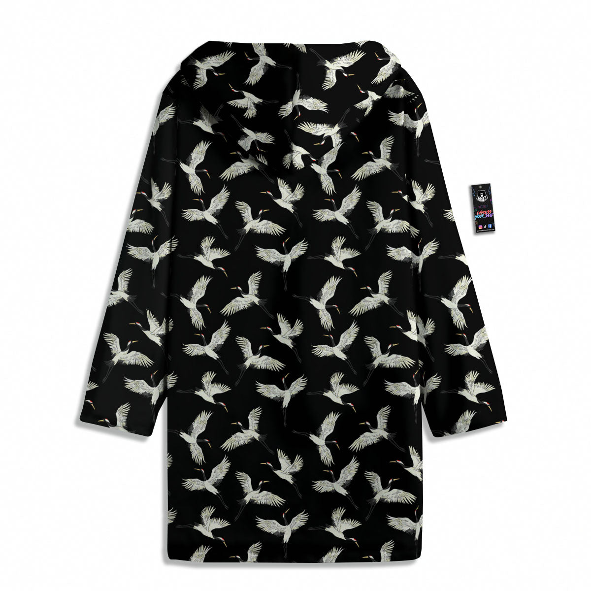 Crane Bird Flying Print Pattern Men's Windbreaker Jacket-grizzshop