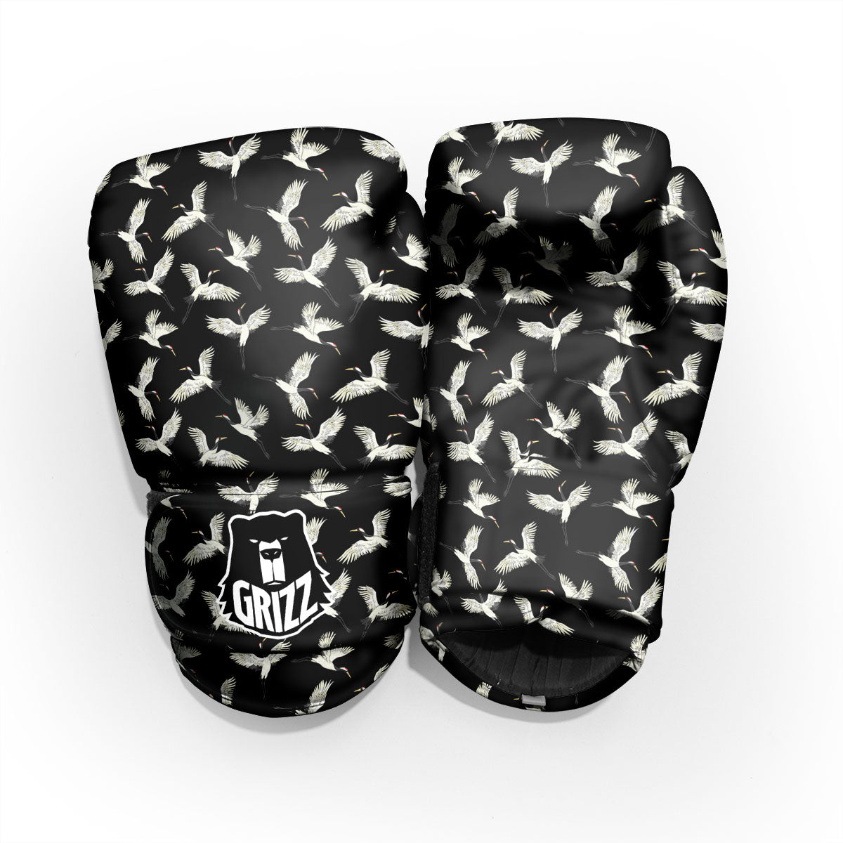 Crane Bird Flying Print Pattern Pro Boxing Glove
