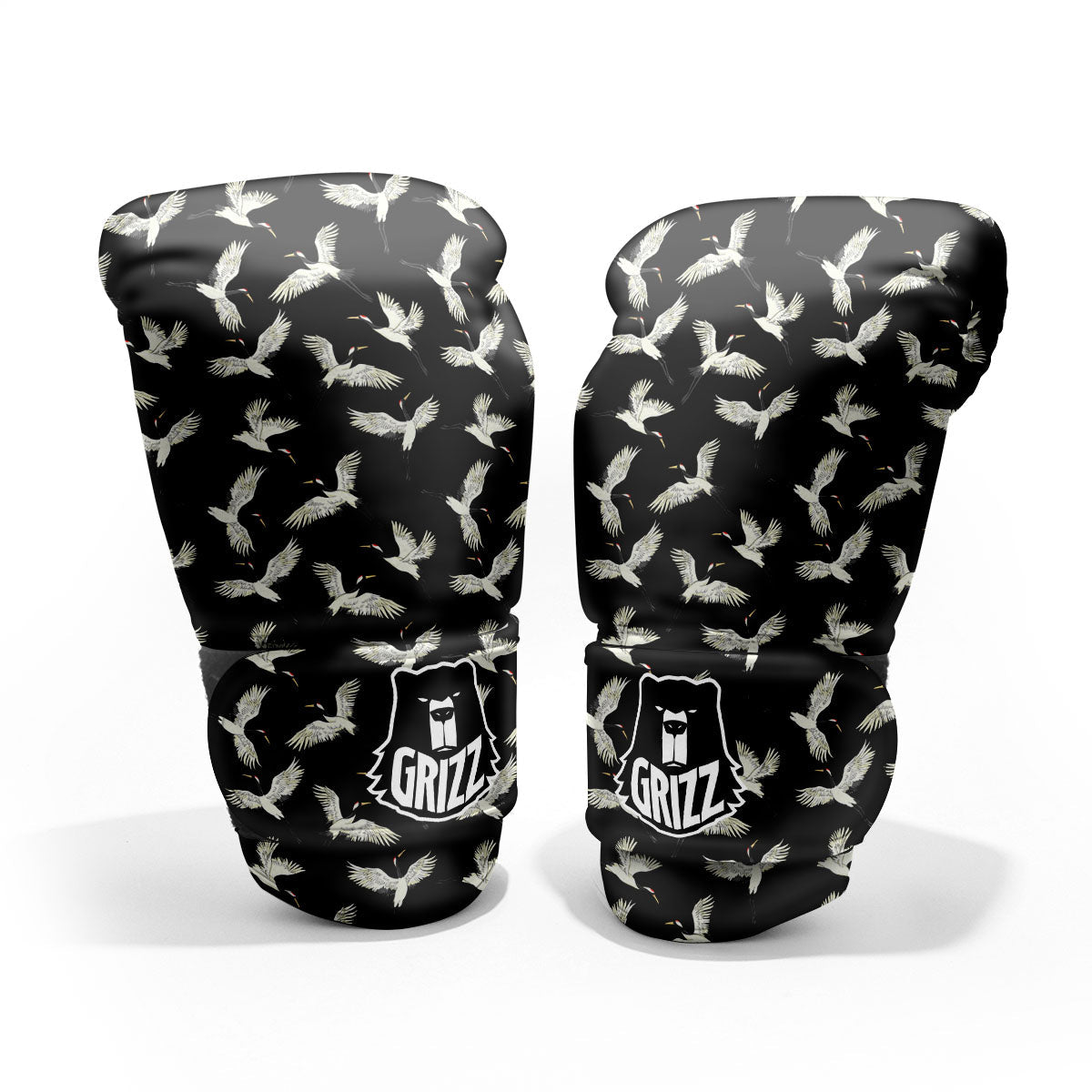 Crane Bird Flying Print Pattern Pro Boxing Glove