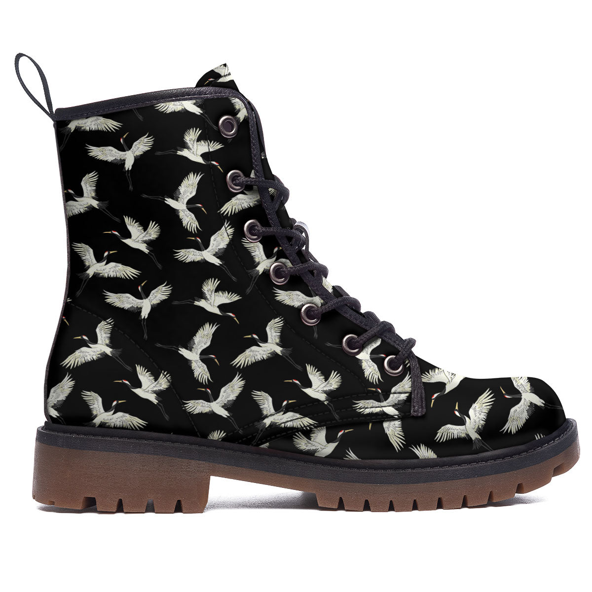 Crane Bird Flying Print Pattern Work Boots-grizzshop