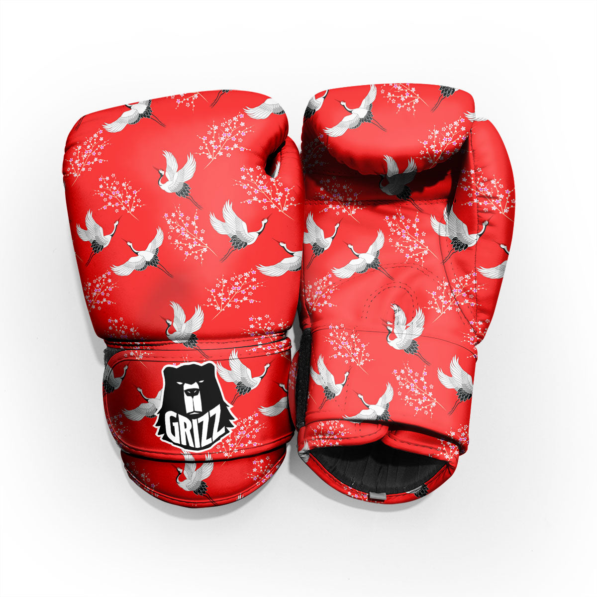 Crane Bird Japanese Print Pattern Pro Boxing Glove