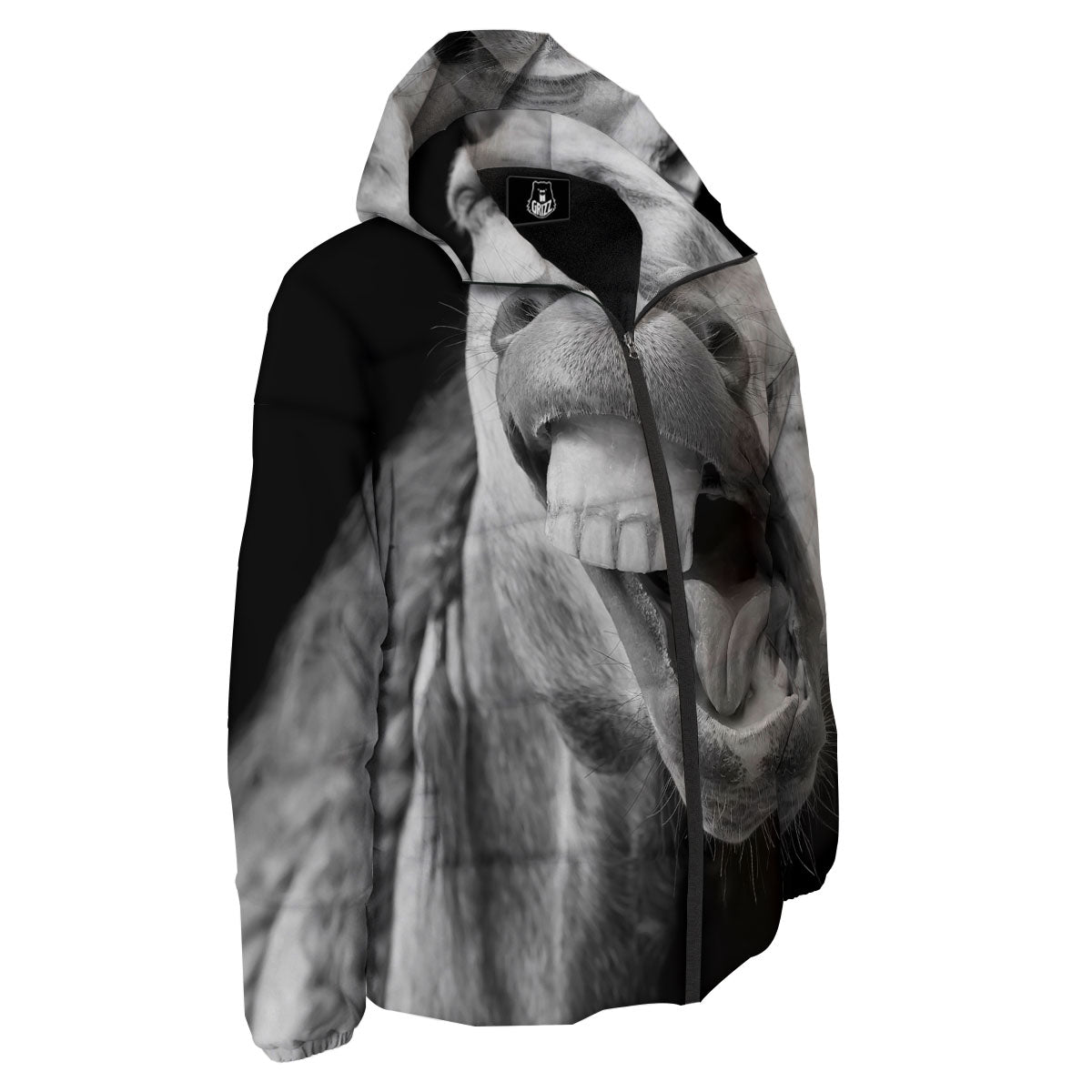 Crazy Donkey White And Black Print Down Jacket-grizzshop