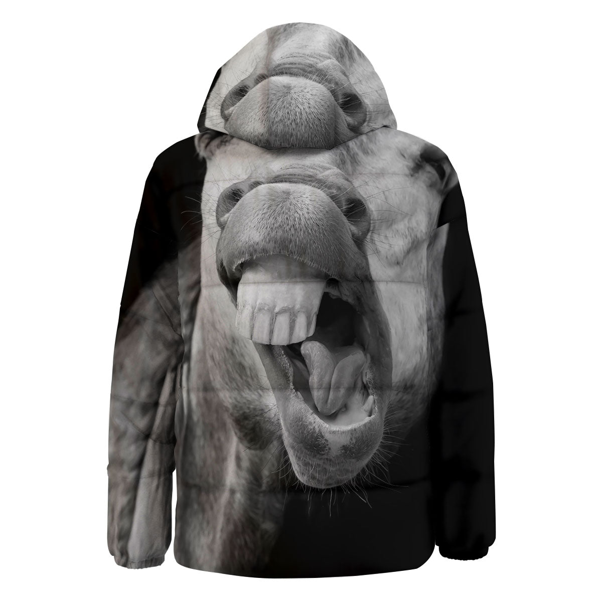 Crazy Donkey White And Black Print Down Jacket-grizzshop