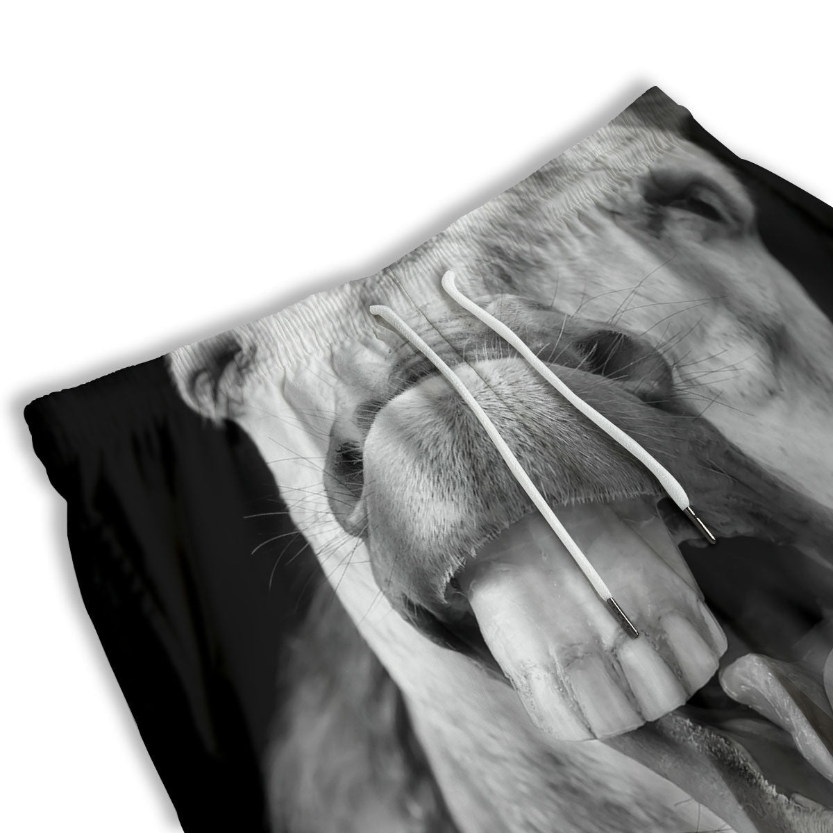 Crazy Donkey White And Black Print Men's Athletic Shorts