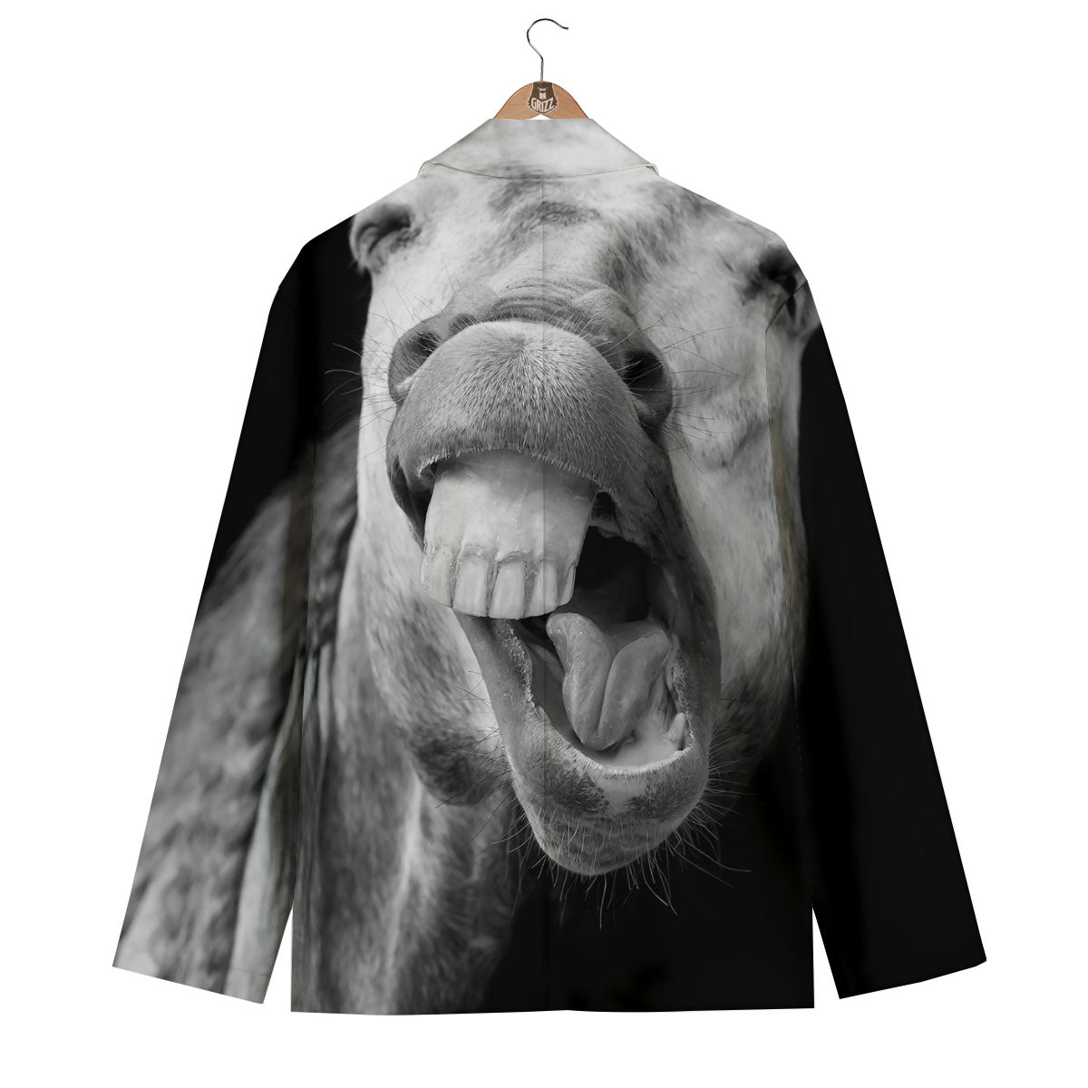 Crazy Donkey White And Black Print Men's Blazer-grizzshop