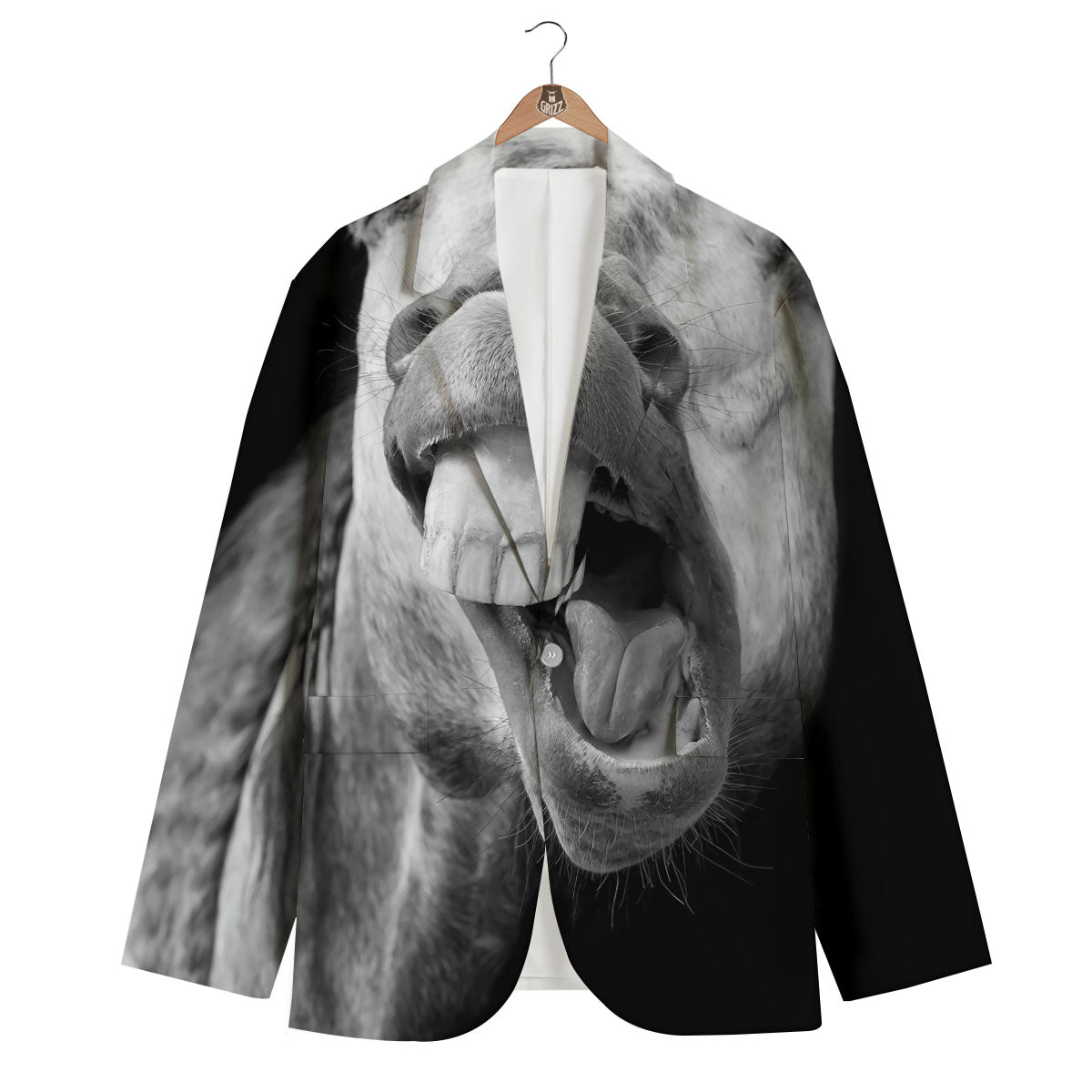 Crazy Donkey White And Black Print Men's Blazer-grizzshop
