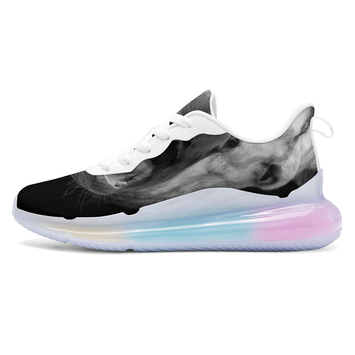 Crazy Donkey White And Black Print Running Sneakers-grizzshop