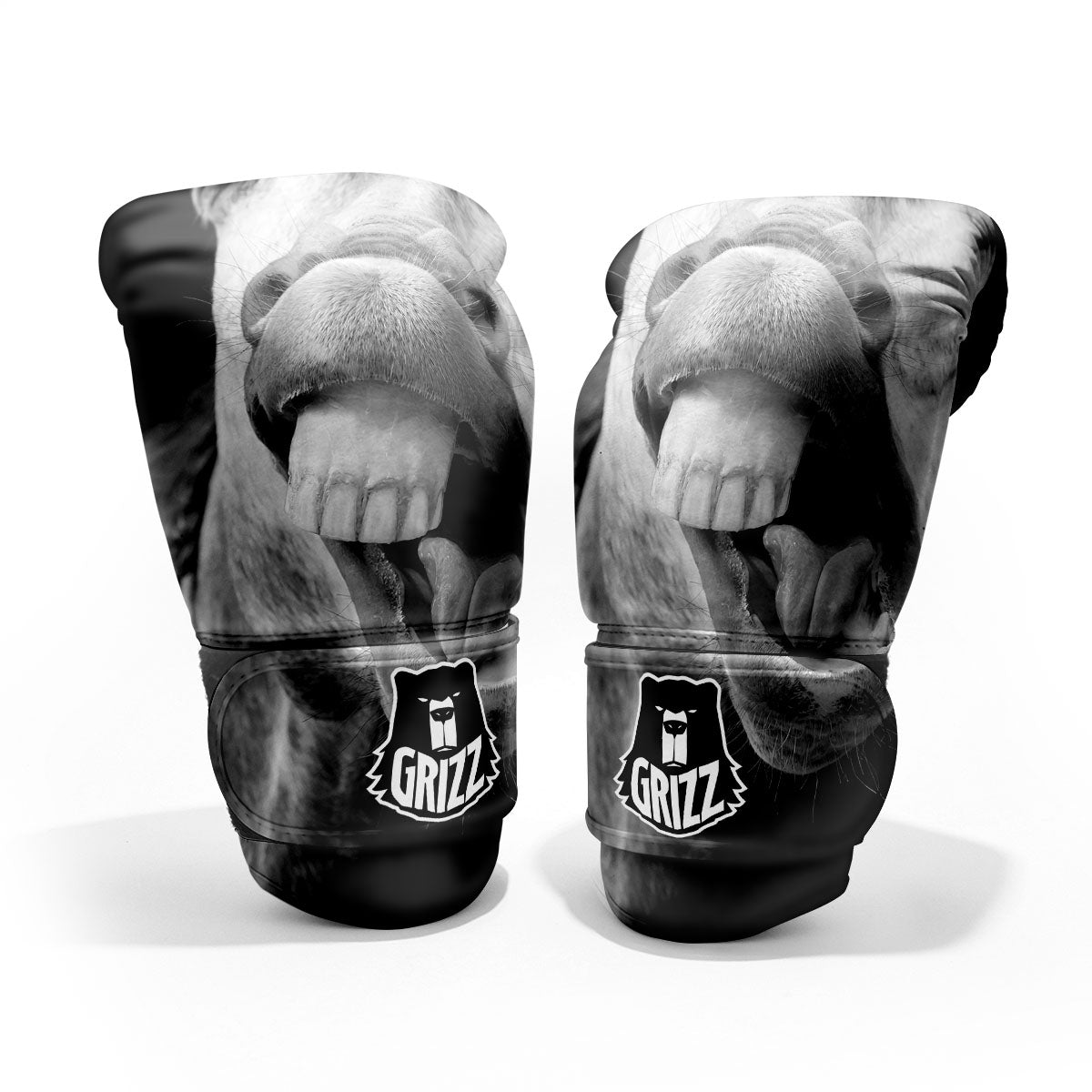 Crazy Donkey White And Black Print Pro Boxing Glove