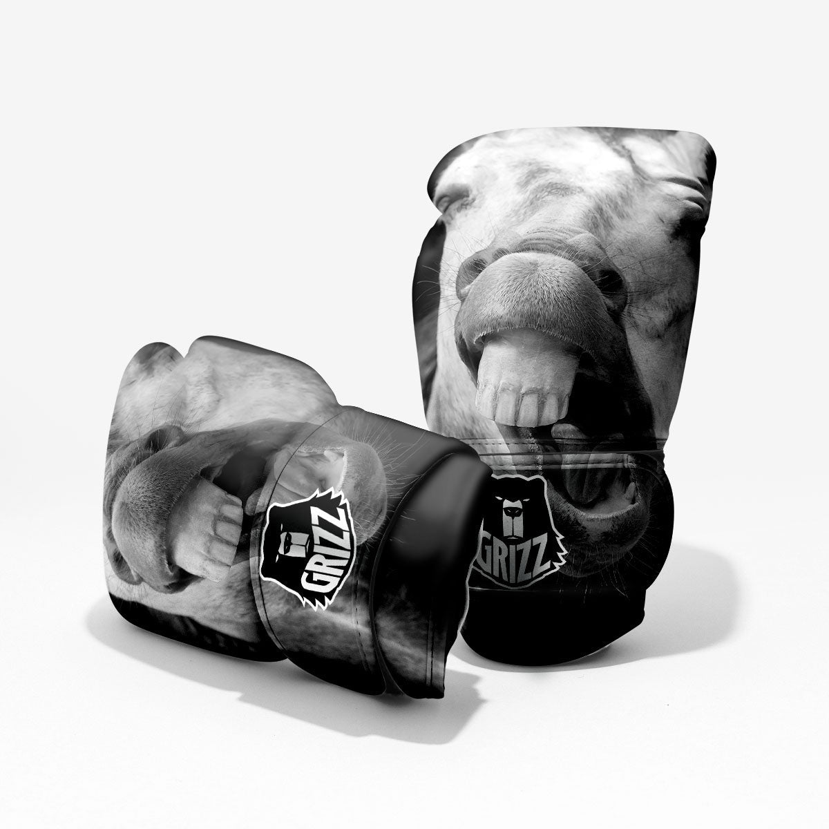 Crazy Donkey White And Black Print Pro Boxing Glove