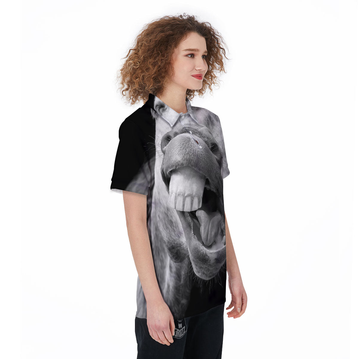 Crazy Donkey White And Black Print Women's Golf Shirts-grizzshop