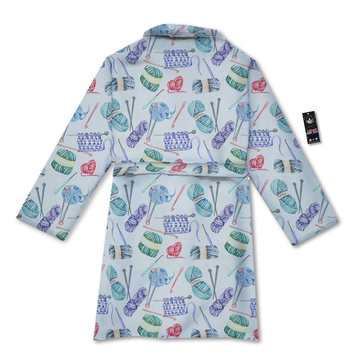 Crochet Yarn Print Pattern Bathrobe-grizzshop
