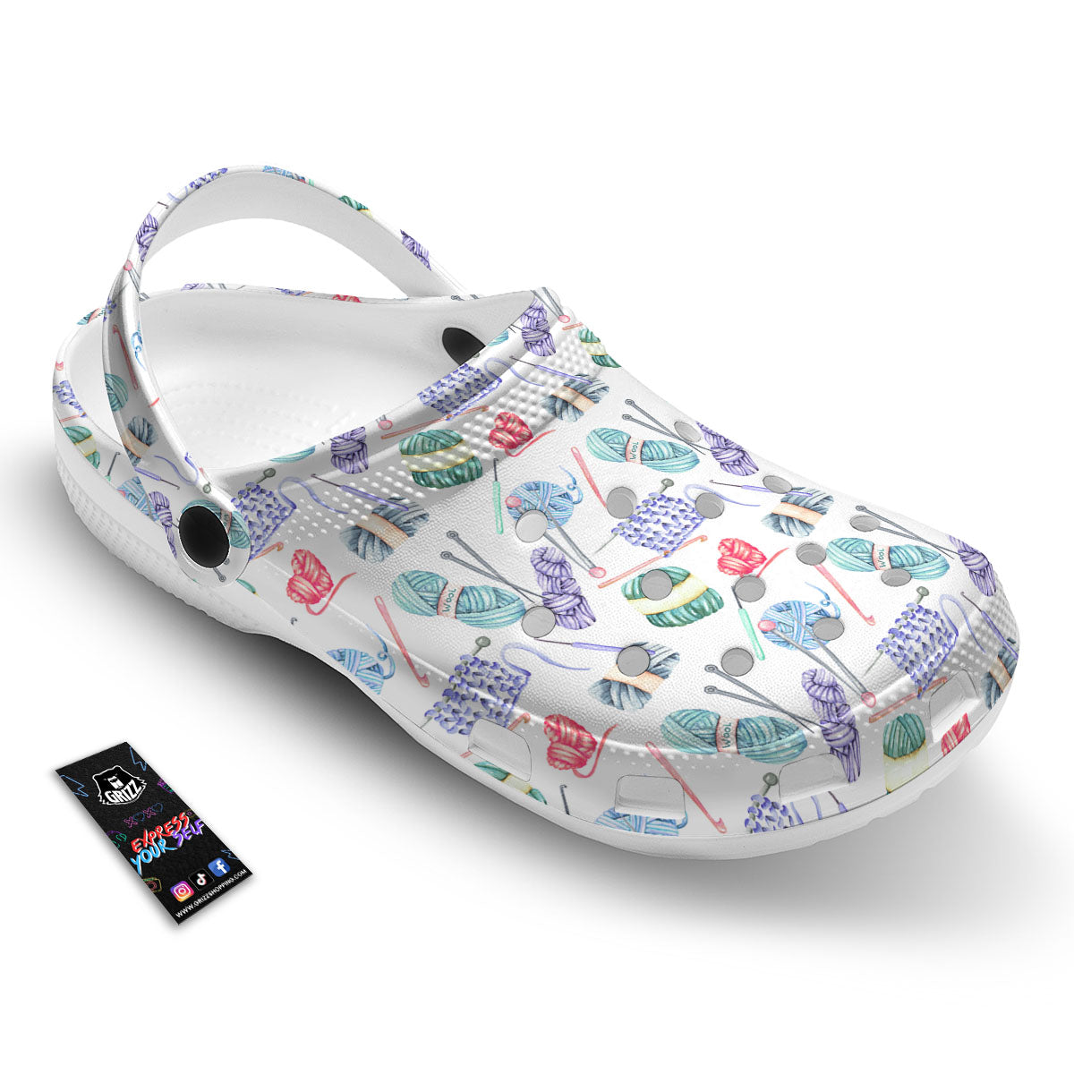 Crochet Yarn Print Pattern Clog-grizzshop