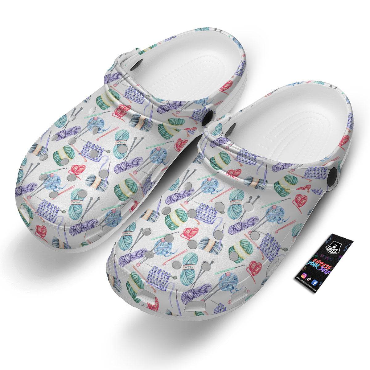 Crochet Yarn Print Pattern Clog-grizzshop