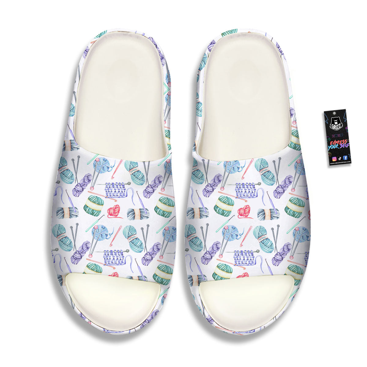 Crochet Yarn Print Pattern Sandals-grizzshop