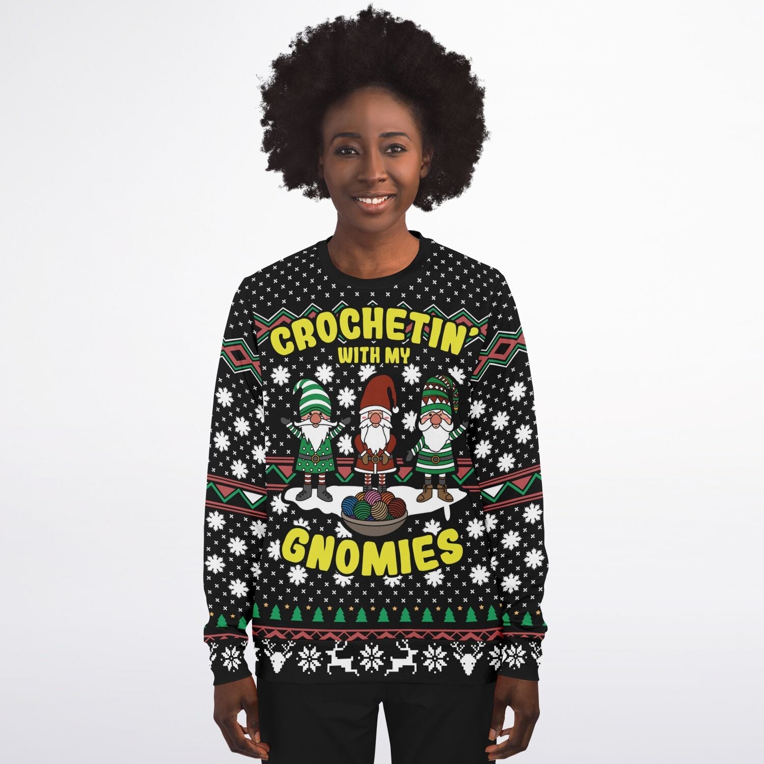 Crochetin' with my Gnomies Ugly Christmas Sweater-grizzshop