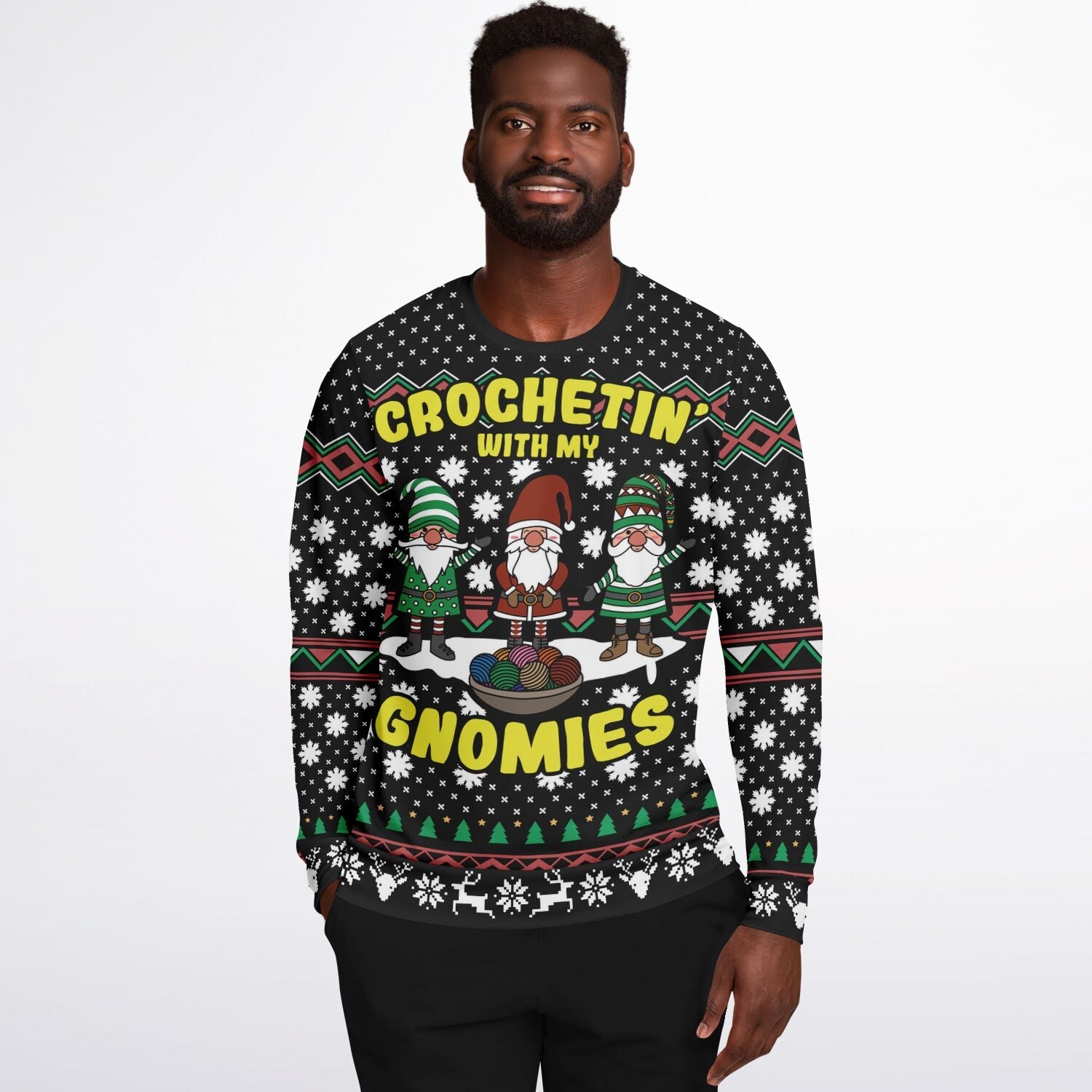Crochetin' with my Gnomies Ugly Christmas Sweater-grizzshop