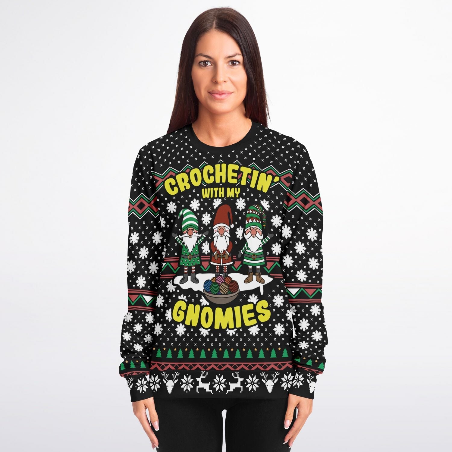 Crochetin' with my Gnomies Ugly Christmas Sweater-grizzshop