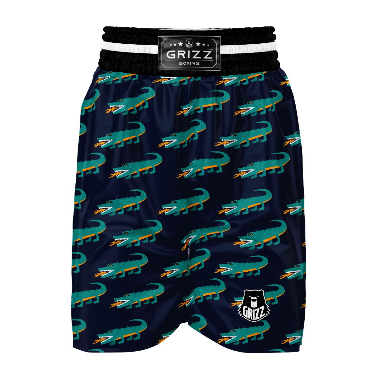 Crocodile Pattern Print Boxing Shorts-grizzshop