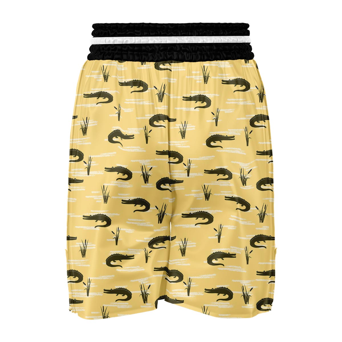 Crocodile River Print Pattern Boxing Shorts-grizzshop