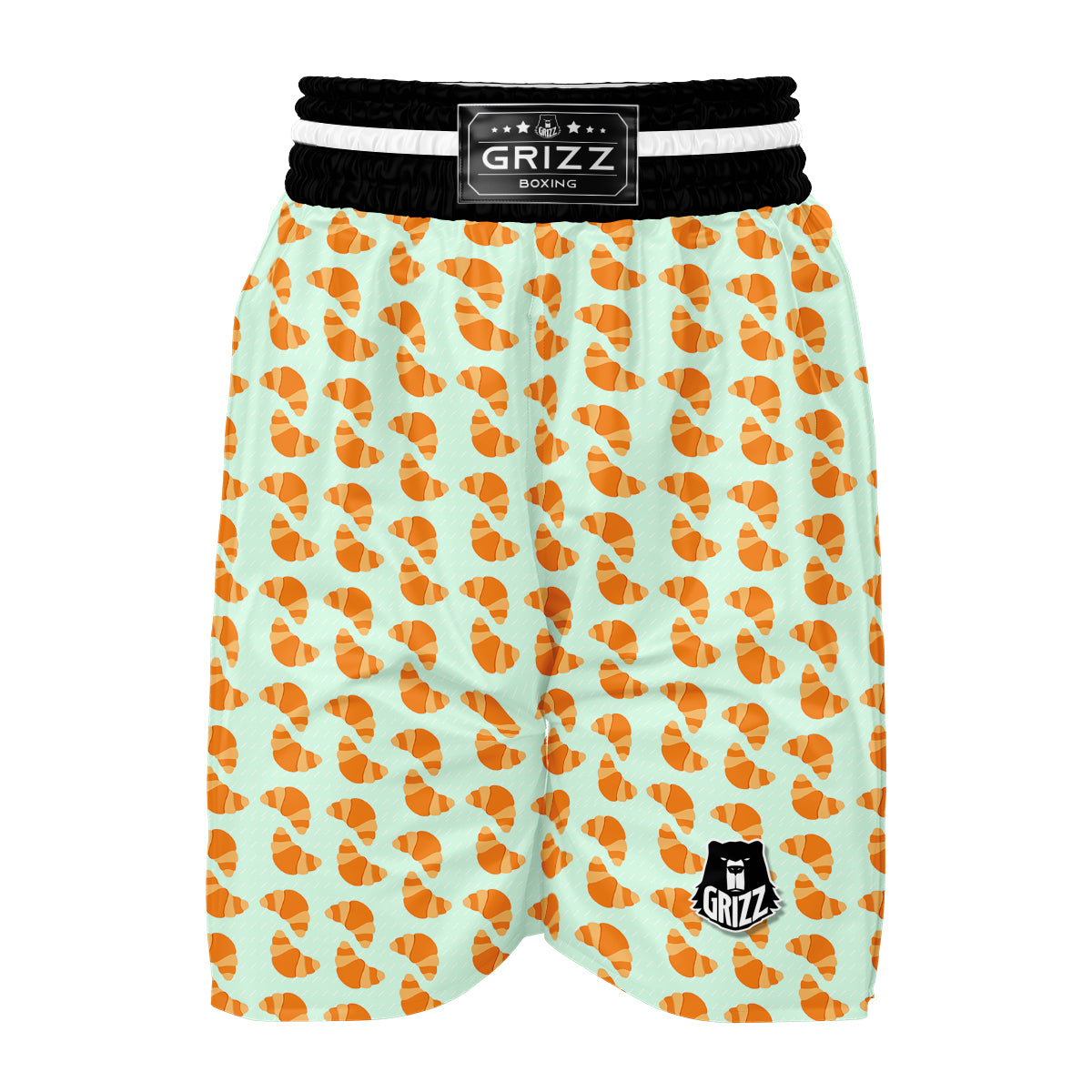 Croissant Brown Print Pattern Boxing Shorts-grizzshop