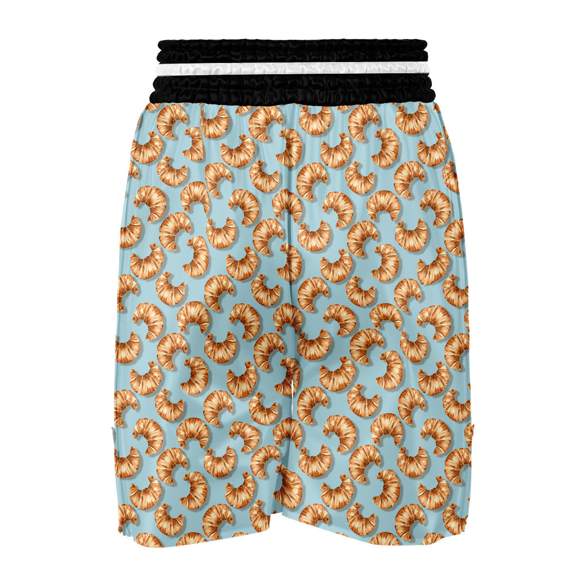 Croissant Watercolor Print Pattern Boxing Shorts-grizzshop