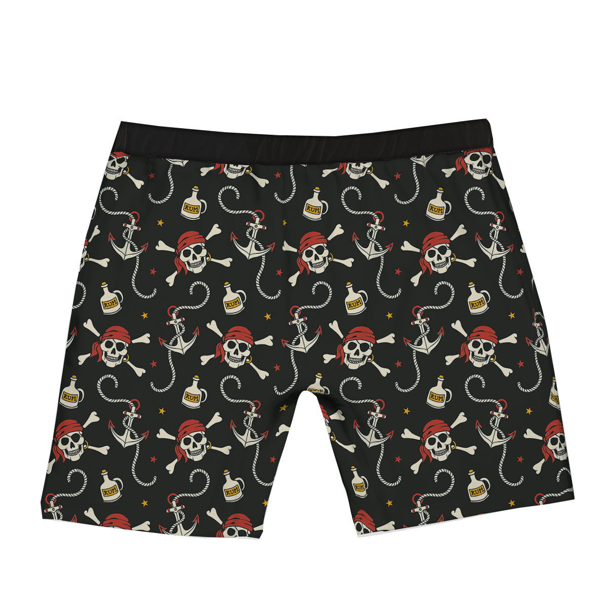 Crossbones Pirate Skull Print Pattern Boxer Briefs-grizzshop