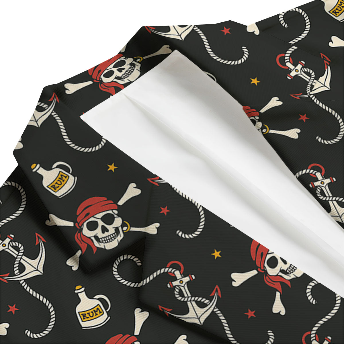 Crossbones Pirate Skull Print Pattern Men's Blazer-grizzshop