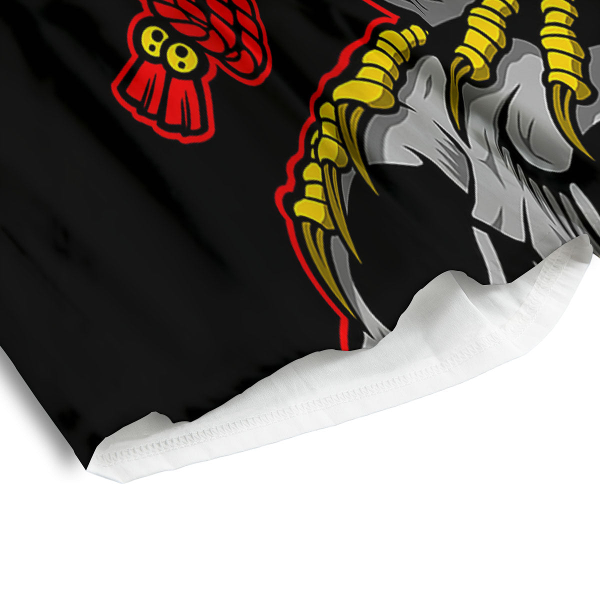Crow And Samurai Print Men's Athletic Shorts