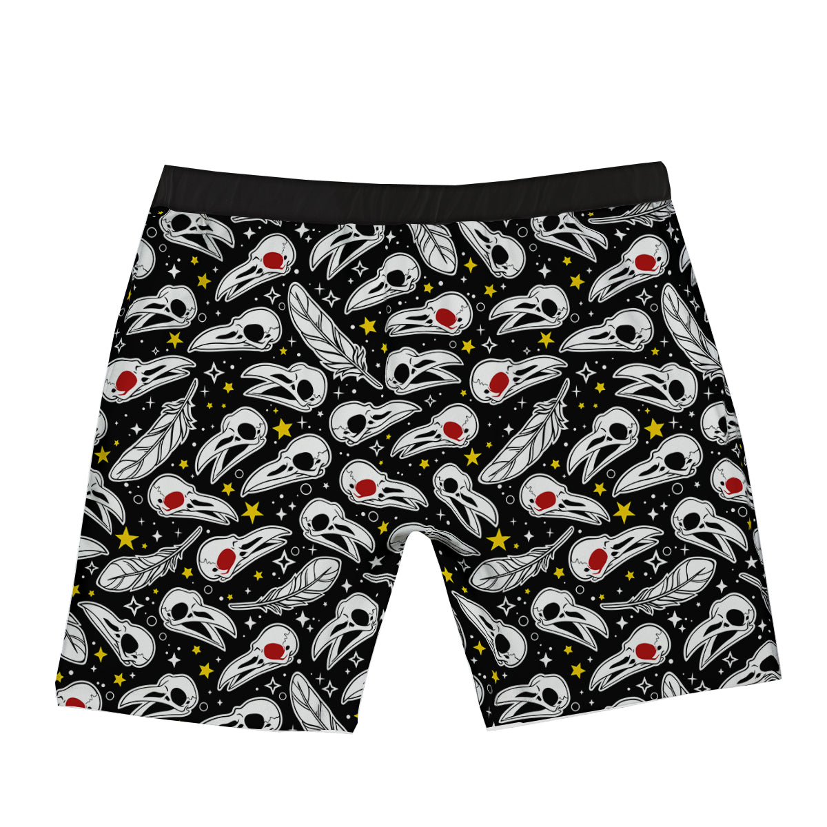 Crow Skull And Feathers Print Pattern Boxer Briefs-grizzshop